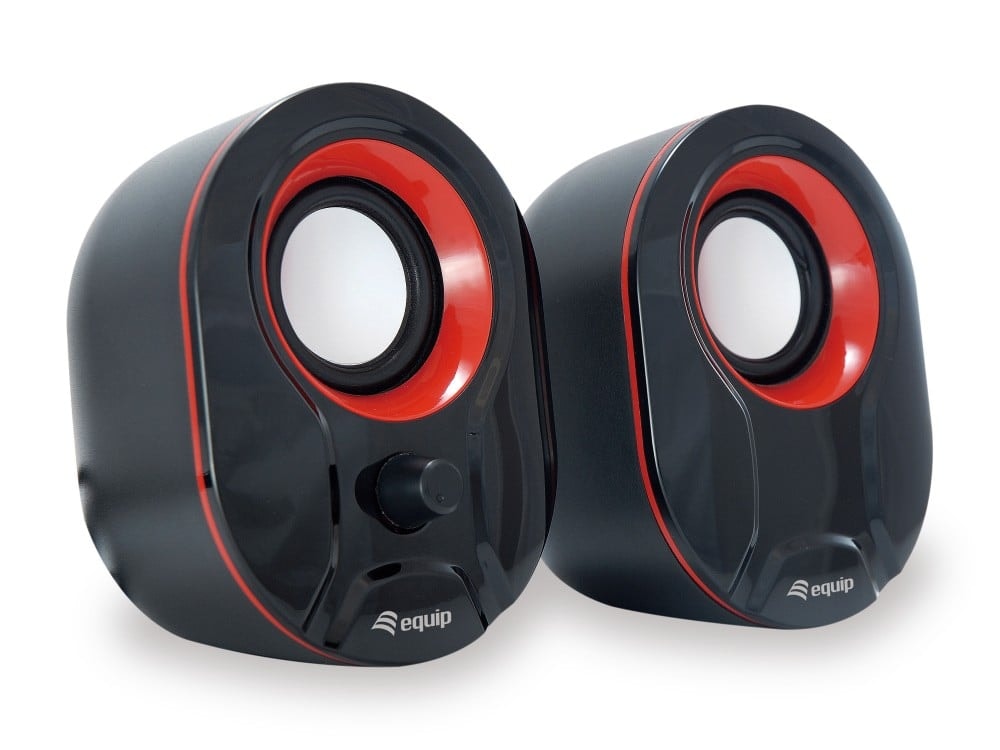 EQUIP LIFE MINI COLUNAS 6W USB CONTROLO SOM PRETO/VERMELHO — imagem 1