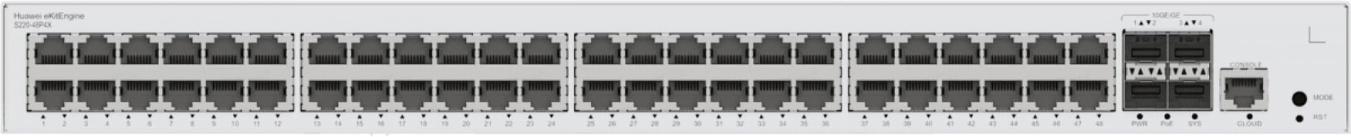 HUAWEI S220-48P4X 48 10/100/1000BASE-T PORTS380W POE+4 10GE SFP+PORTS #PROMO# — imagem 1