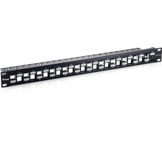 EQUIP PATCH PANEL 24PORT 19" 1U SHIELDED PRETO, imagem 1
