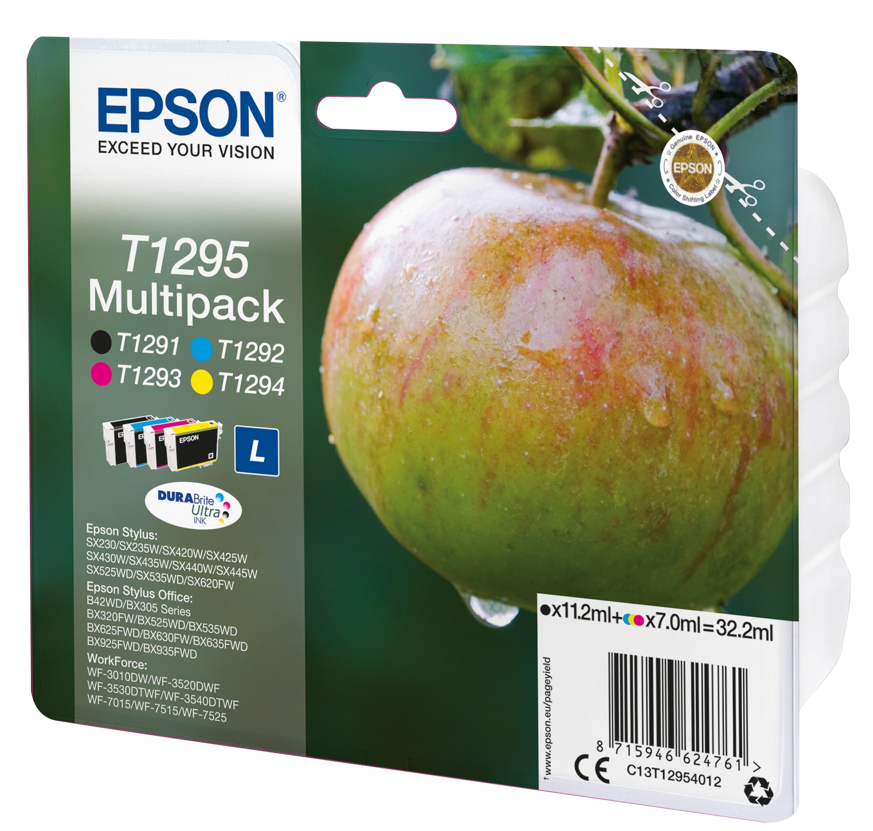 Epson Apple T1295 Tinta multipack de 4 cores DURABrite Ultra Maçã — imagem 1