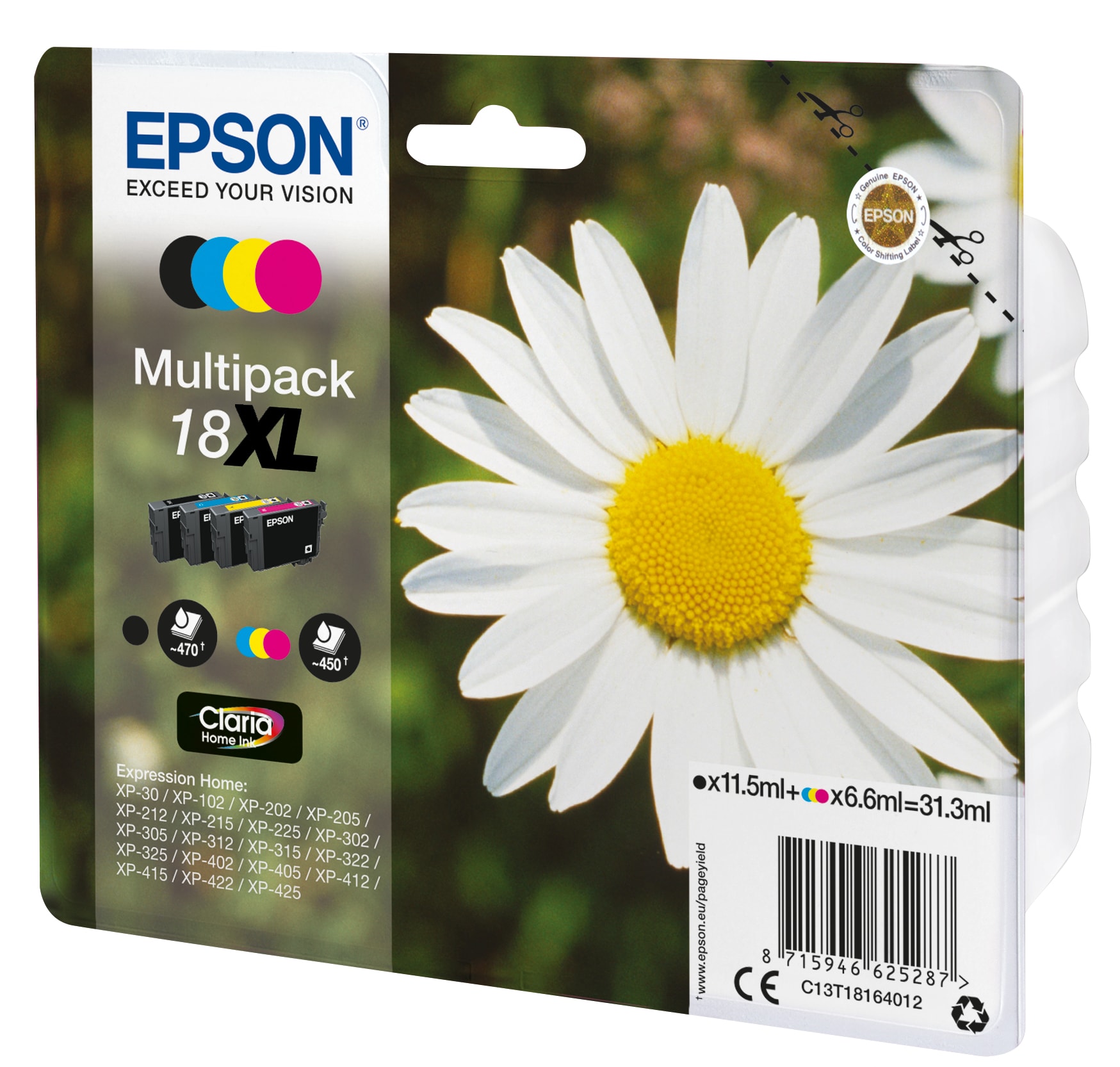 Epson Daisy 18XL Tinta multipack de 4 cores Claria Home Margarida — imagem 1