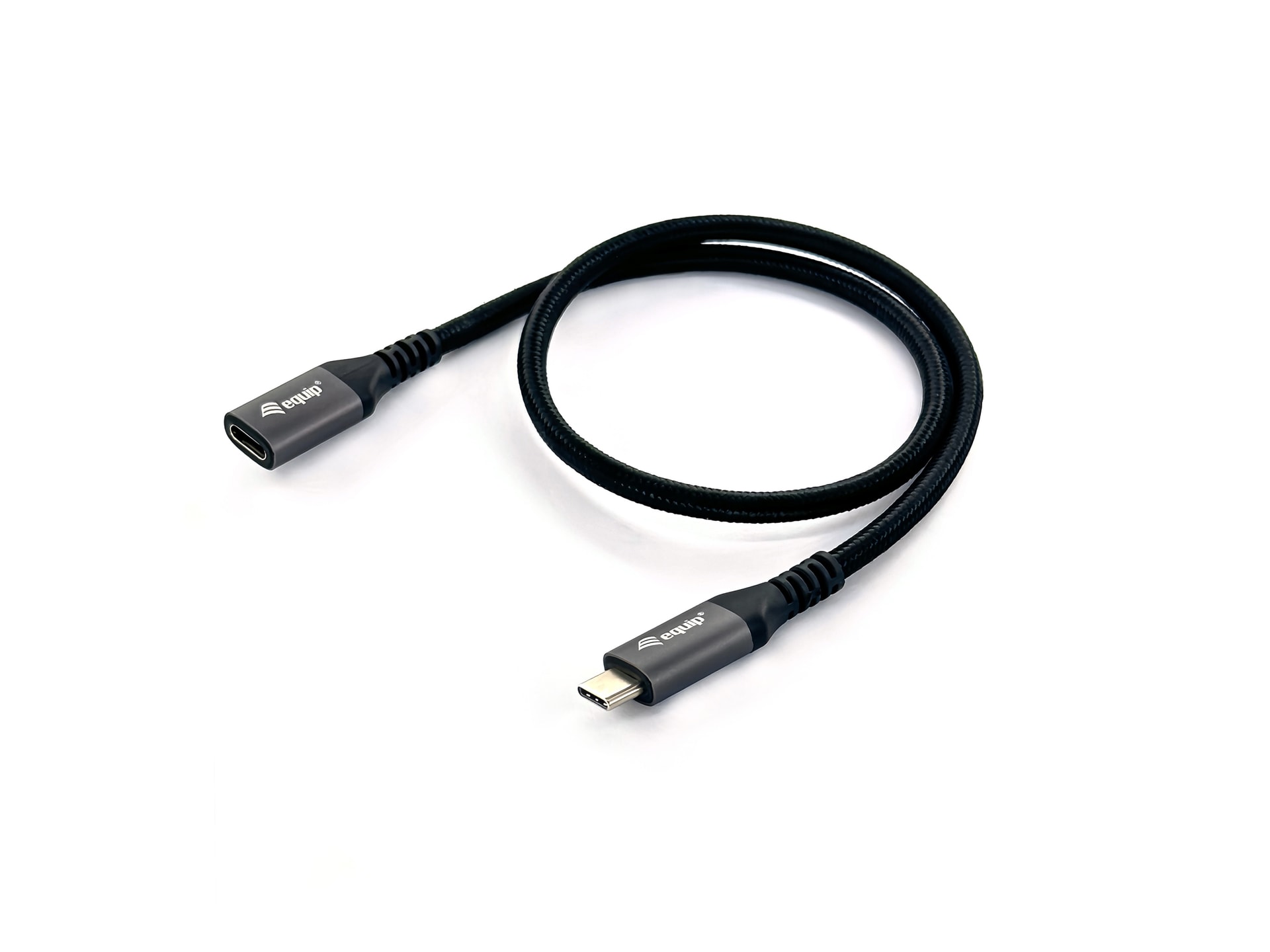 Equip 128370 Cabo de extensão USB 3.2 Gen 2 C para C, M/F, 0,5 m, 4K/60 Hz, 10 Gbps, preto — imagem 1