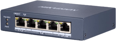 Hikvision DS-3E0505HP-E Switch POE Gigabit não gerenciado de 4 portas, imagem 1