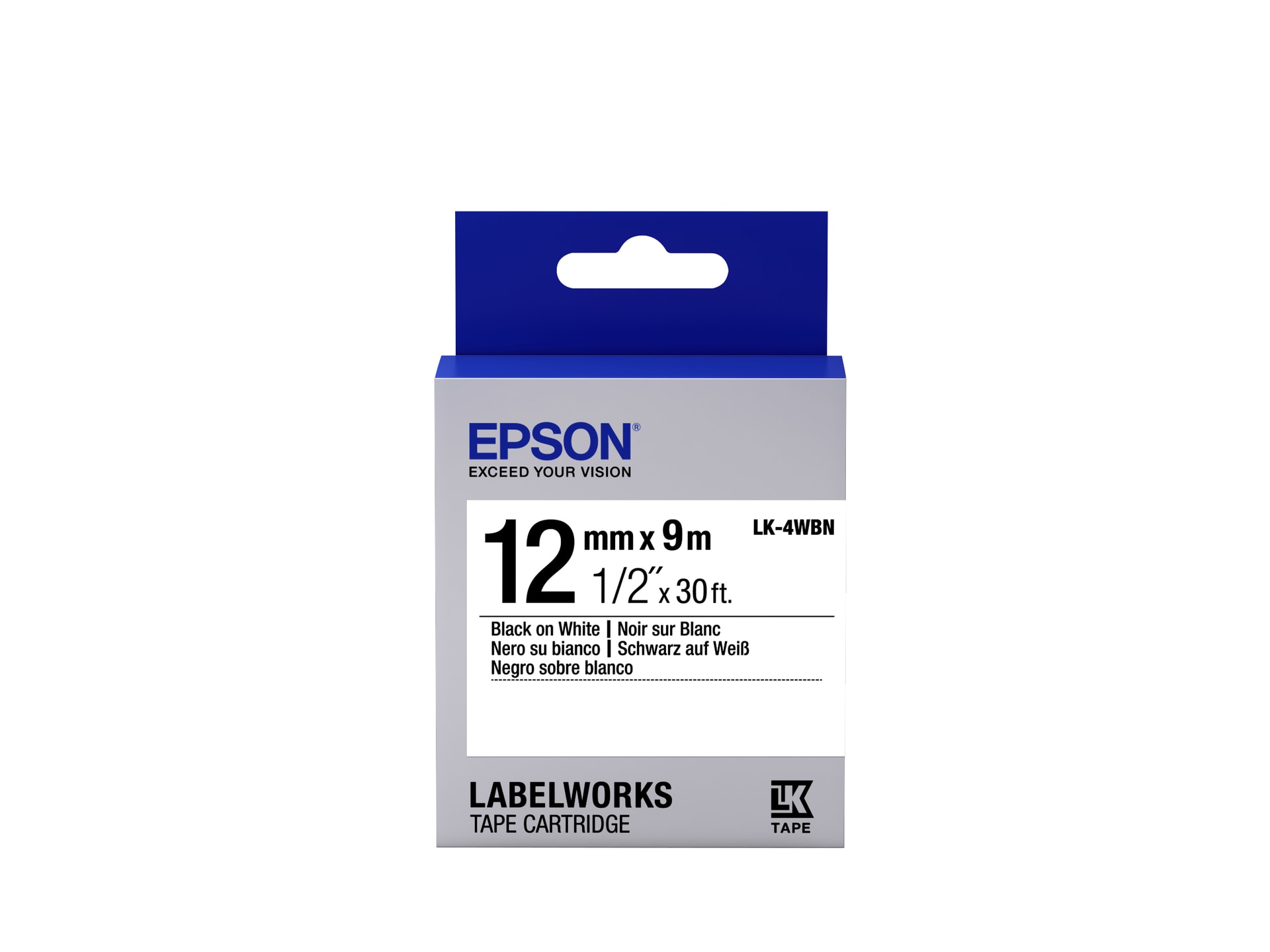 Epson Fita Padrão - LK-4WBN Std Blk/Wht 12/9 — imagem 1