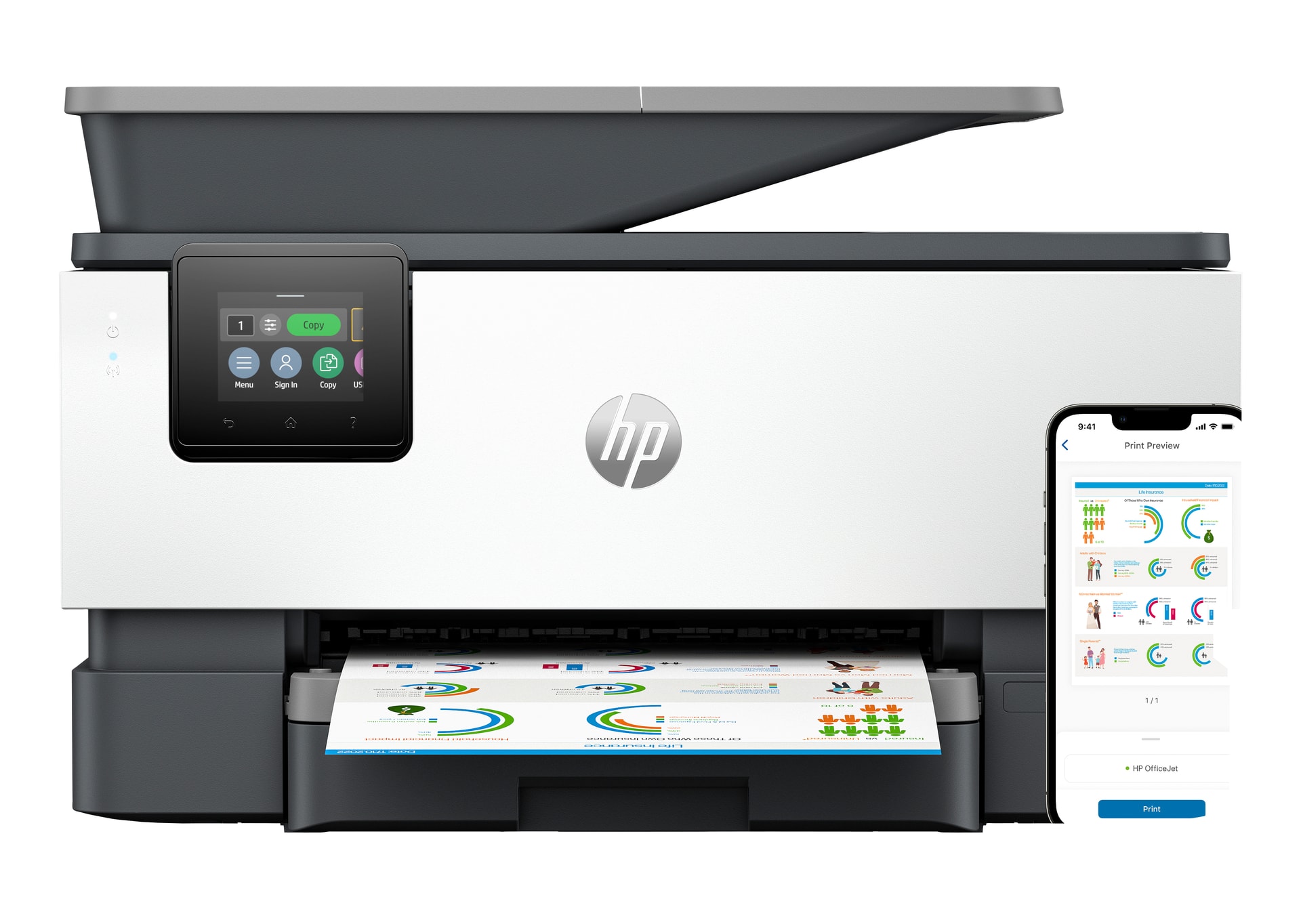HP OfficeJet Pro 9120b Sem fios All-in-One Cor Impressora, Impressão frente e verso; Copiadora, scanner — imagem 1