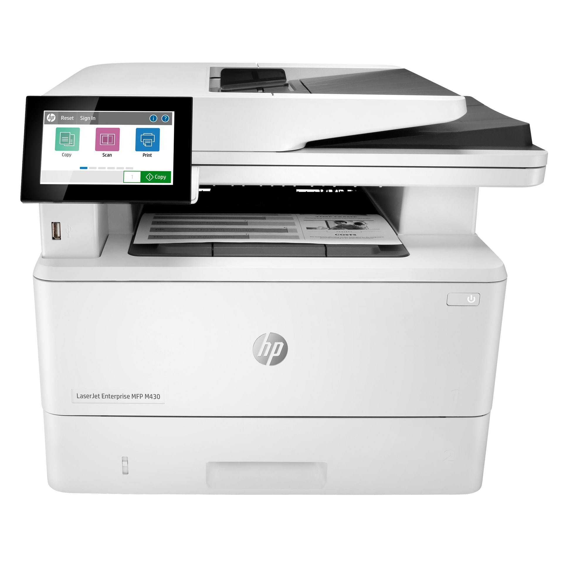 HP LaserJet Enterprise M430f Multifunction Preto e branco Impressora, Apenas Ethernet; Copiadora, Scanner — imagem 1