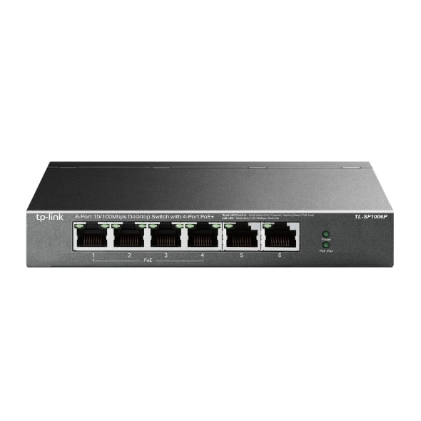TP-LINK SWITCH 6PORT 10/100 MBPS DESKTOP W/ 4PORT POE+ — imagem 1