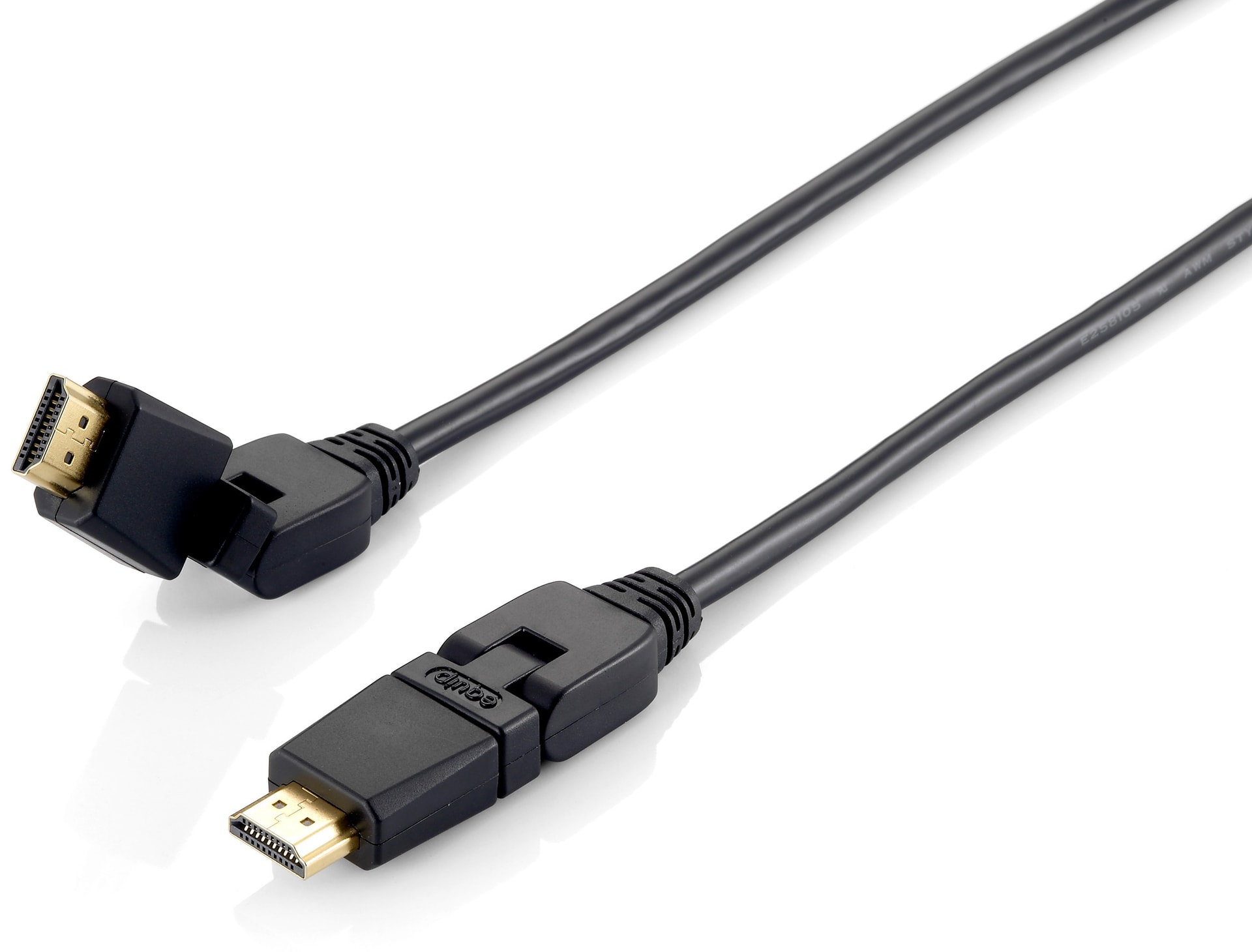 Equip 119362 Cabo HDMI 2.0 giratório, 2,0 m, ficha giratória, 4K/60 Hz