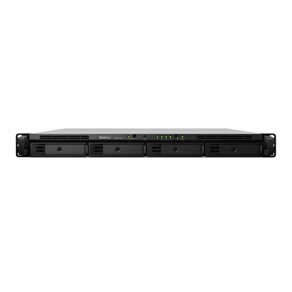 Synology RackStation RS1619xs+ - Servidor NAS - 4 baias - montável em bastidor - SATA 6Gb/s - RAID (expansão de disco rígido) 0, 1, 5, 6, 10, JBOD, RAID F1 - RAM 8 GB - Gigabit Ethernet - iSCSI assistência - 1U — imagem 1