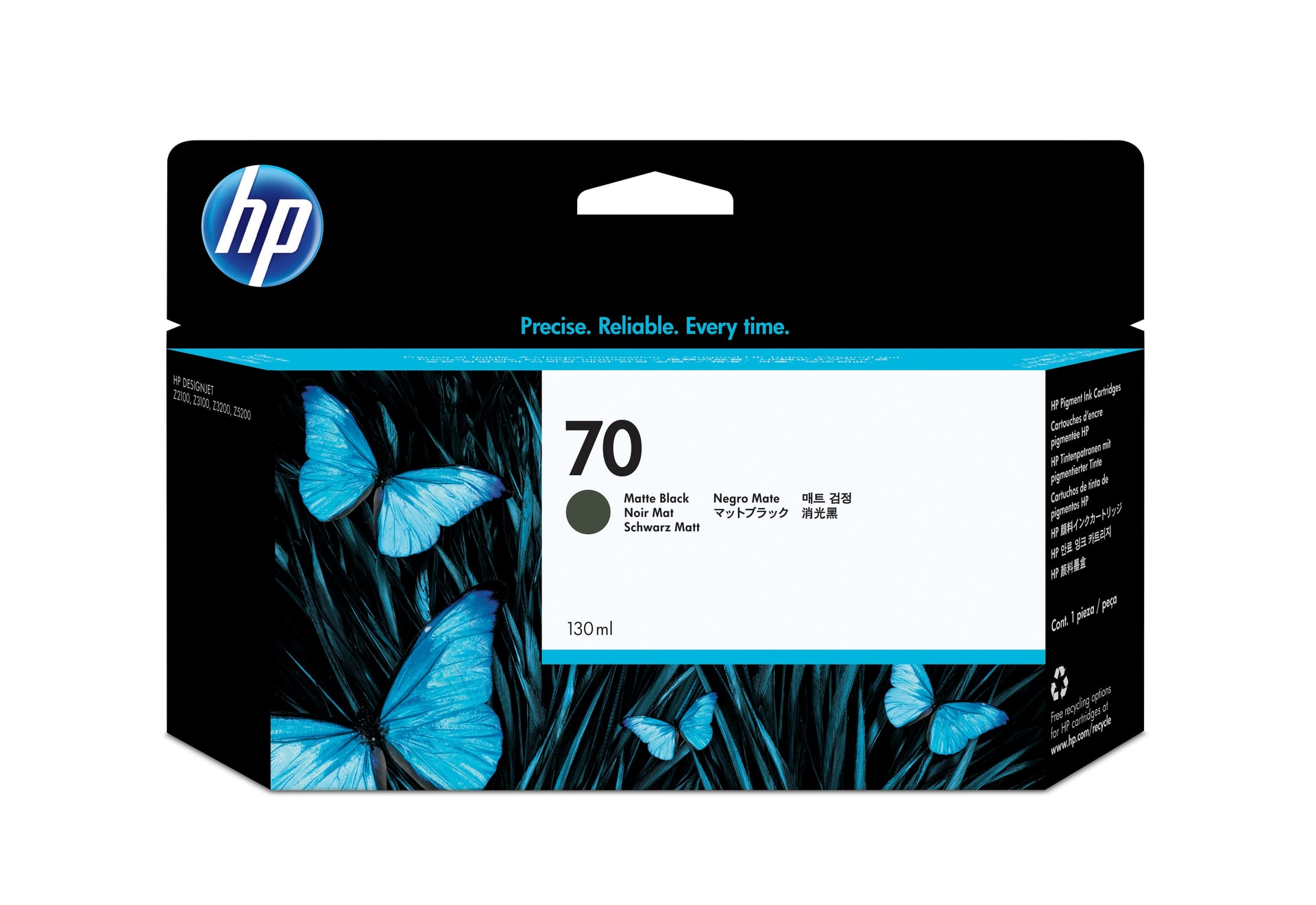 HP Tinteiro DesignJet 70 Preto Mate de 130 ml — imagem 1