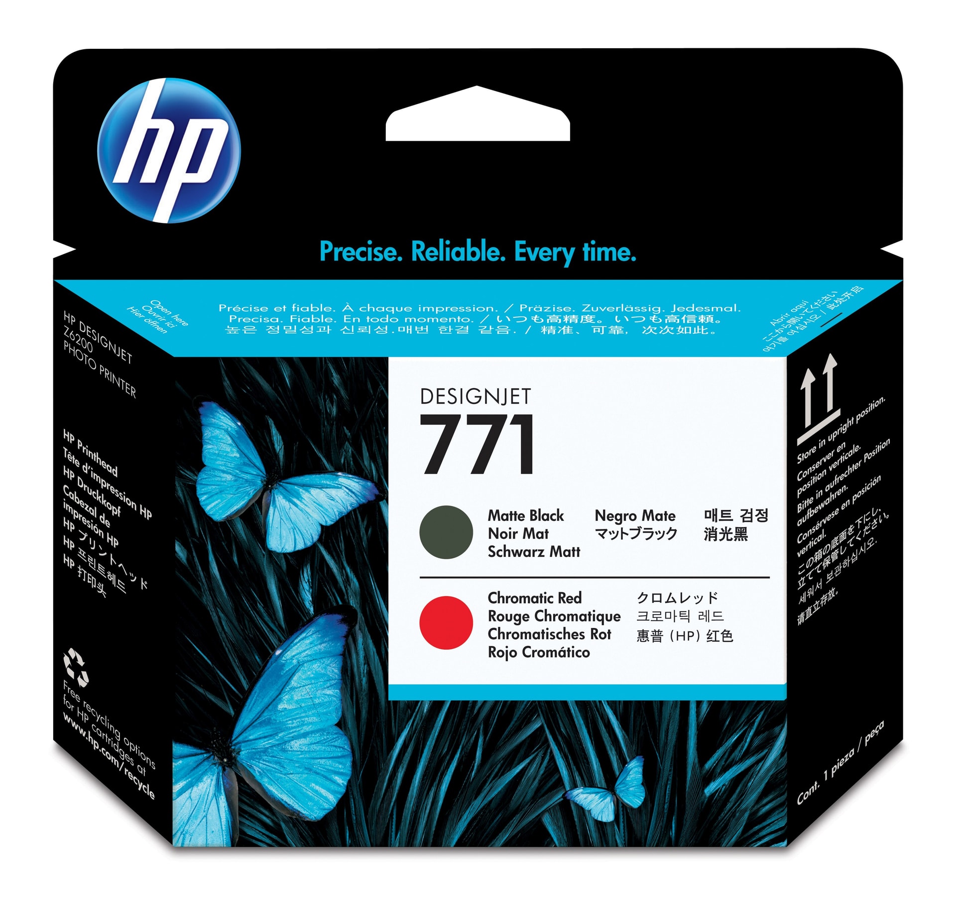 HP Cabeça de impressão DesignJet 771 Preto Mate/Vermelho Cromático — imagem 1