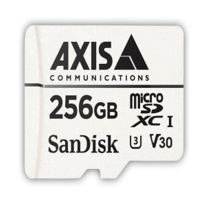 AXIS Surveillance - Cartão de memória flash (adaptador microSDXC para SD Incluído) - 256 GB - Video Class V30 / UHS Class 3 / Class10 - microSDXC - branco - para AXIS D3110, M3085, M3086, M5075, P3818, Q1656, Q1715, Q1942, Q3538, Q6100, P37 Series