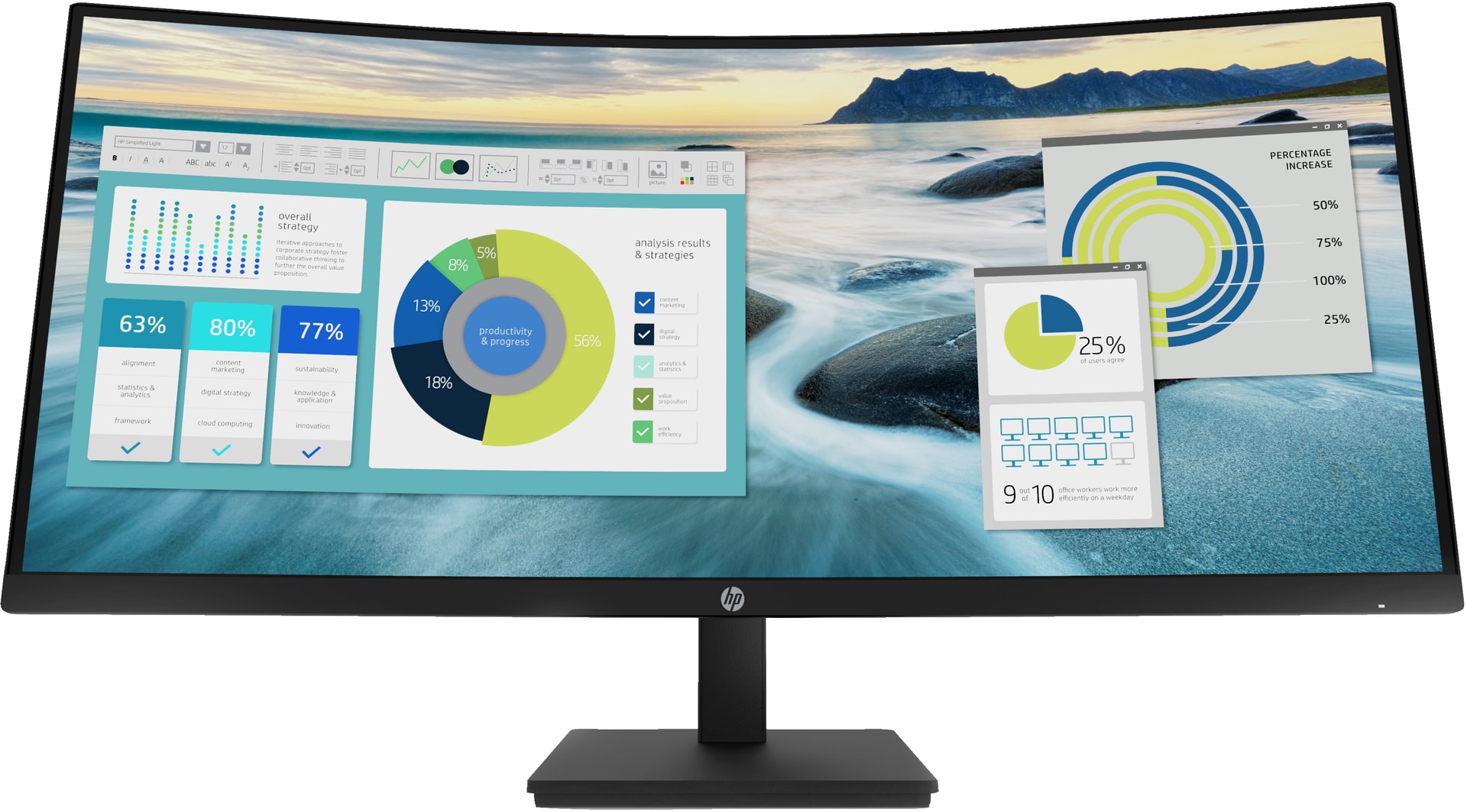HP Monitor curvo WQHD P34hc G4 com USB-C — imagem 1
