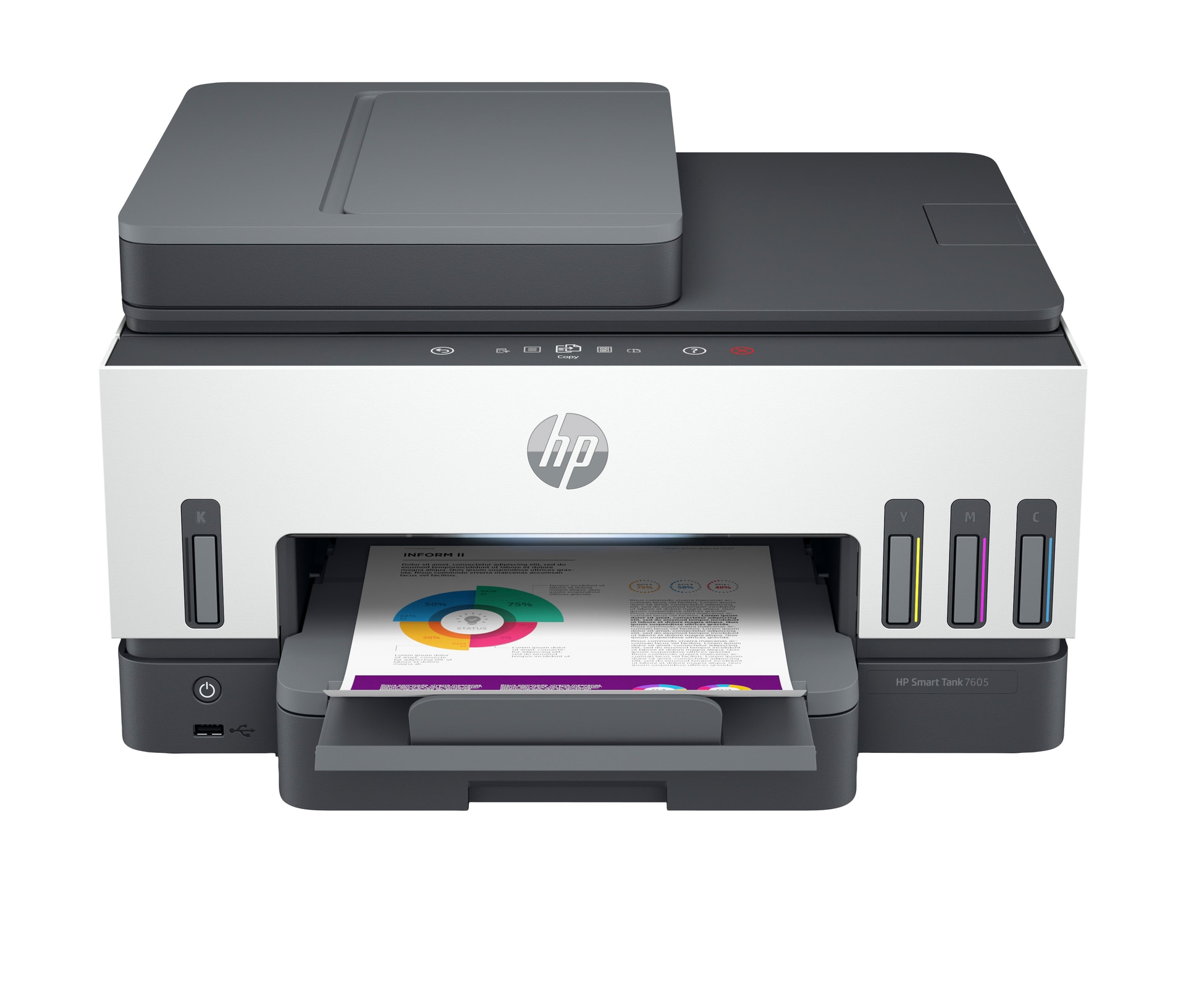 HP Smart Tank 7605 Sem fios All-in-One Cor Impressora, Impressão frente e verso; Copiadora, scanner — imagem 1