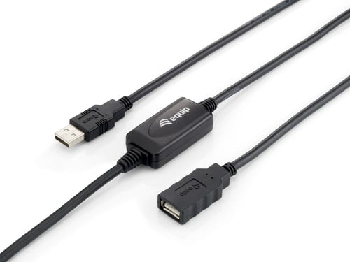 EQUIP CABO EXTENSAO USB 2.0 A/A M/F 10MT PRETO