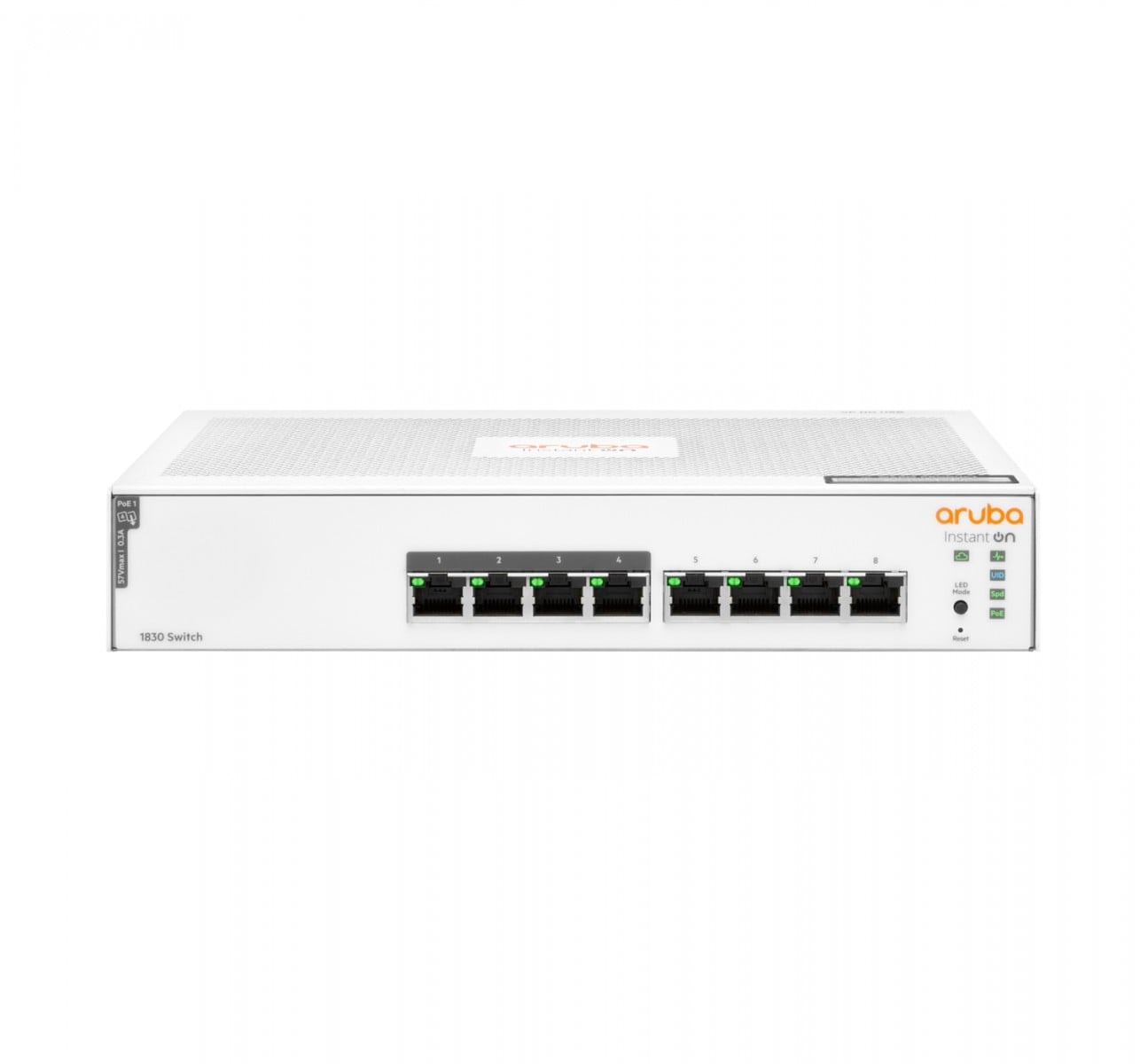 HPE Networking Instant On 1830 8G 4p Class4 PoE 65W Switch - Interruptor - inteligente - 4 x 10/100/1000 + 4 x 10/100/1000 (PoE+) - desktop, montável em trilho - PoE+ (65 W) — imagem 1