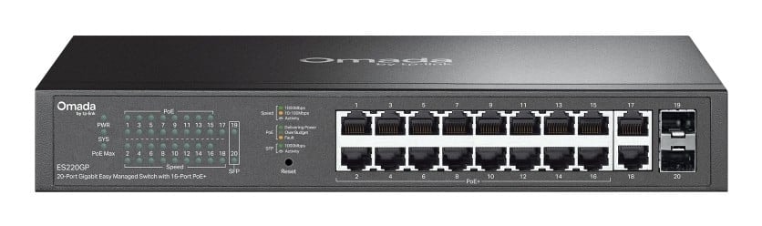 OMADA ES220GP switch de rede Gerido Gigabit Ethernet (10/100/1000) Power over Ethernet (PoE) Preto, imagem 1