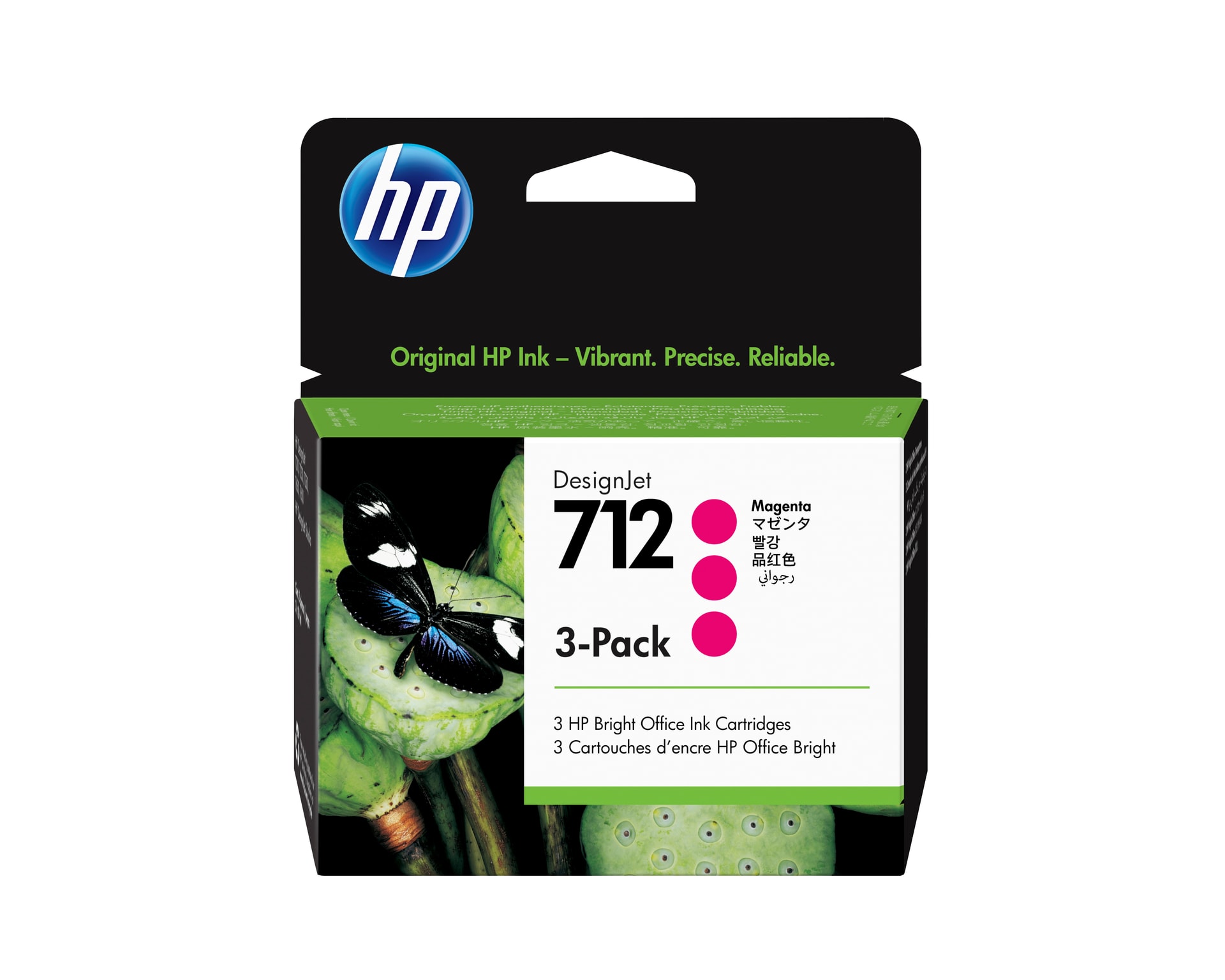 HP Conjunto de 3 tinteiros magenta 712 DesignJet de 29 ml, imagem 1