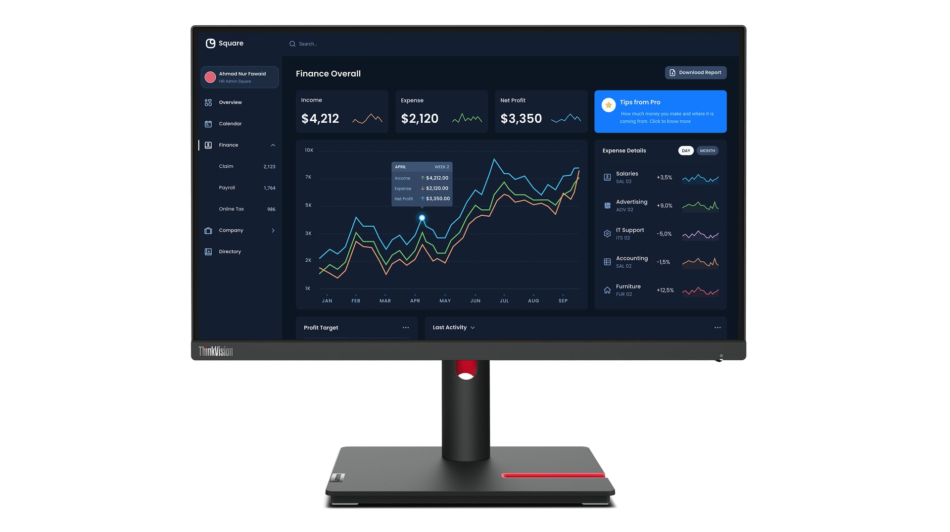 Lenovo ThinkVision T22i-30 Monitor — imagem 1