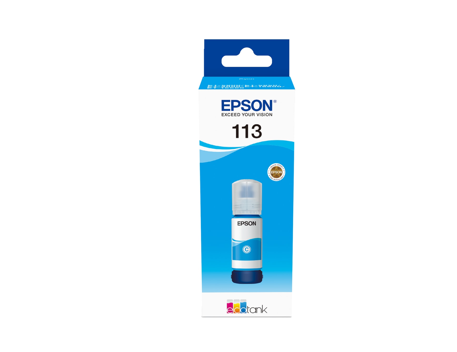 Epson 113 EcoTank Pigment Cyan ink bottle — imagem 1