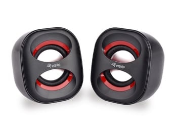 EQUIP LIFE MINI COLUNAS USB 6W PRETO/VERMELHO, imagem 1
