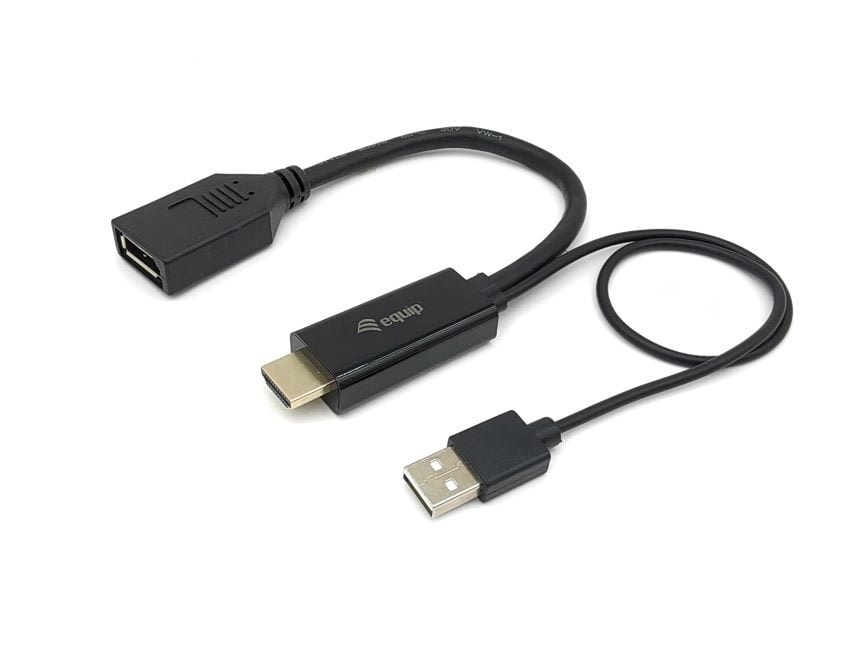 EQUIP ADAPTADOR HDMI / DISPLAYPORT M/F PRETO, imagem 1
