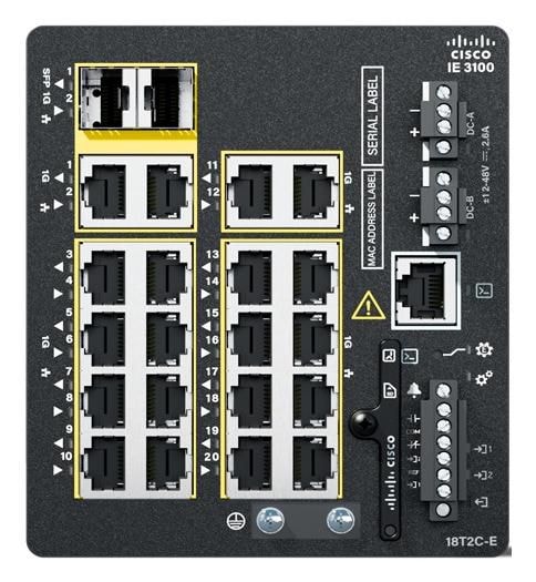 Cisco Catalyst IE3100 Rugged Series - Network Essentials - interruptor - Administrado - 18 x 10/100/1000 + 2 x Gigabit combinado - montável em trilho DIN
