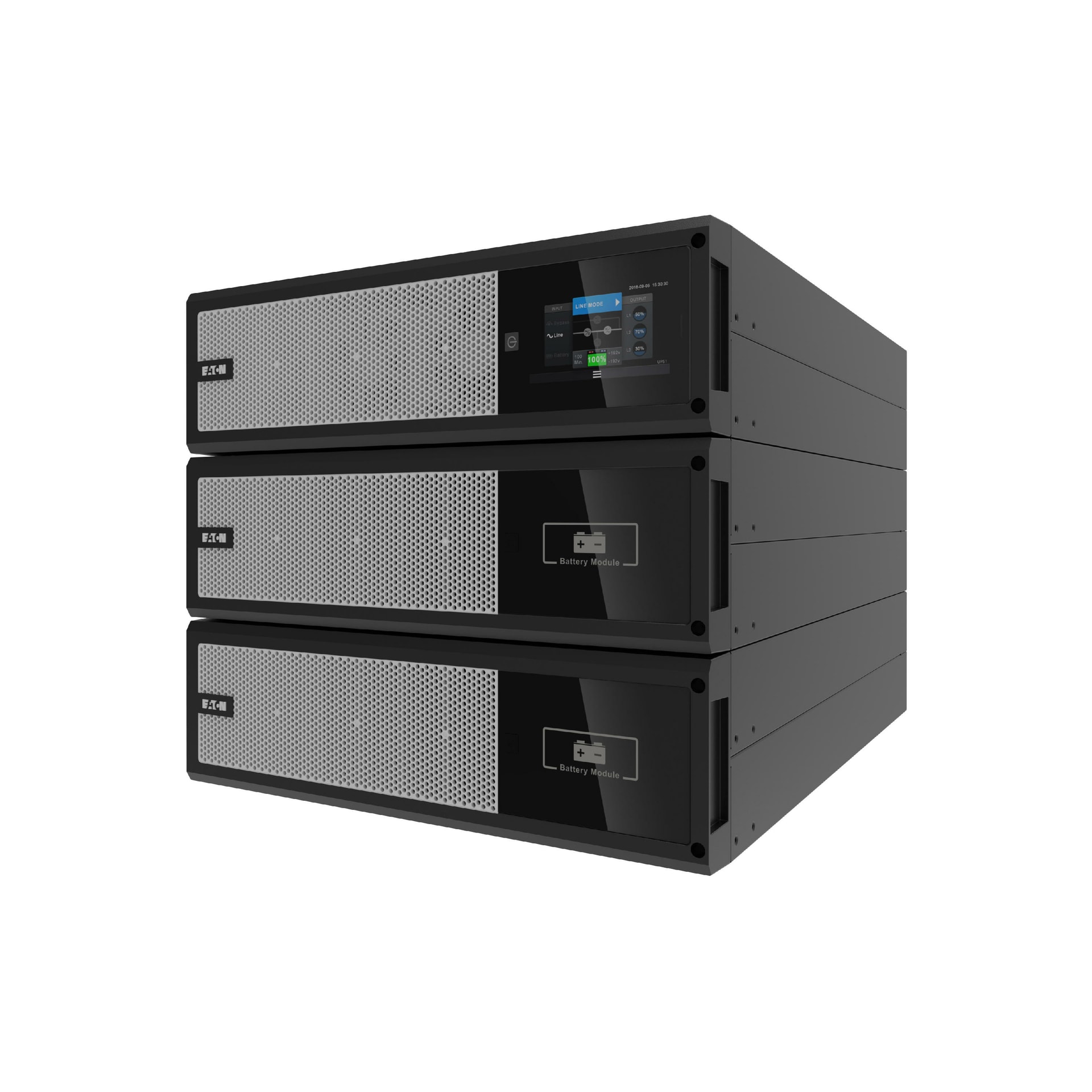 Eaton 93PX - Netpack - UPS (montável em bastidor / externo) - AC 220/230/240/380/400/415 V - 15 kW - 15000 VA - 3-fase / 1-fase - RS-232, USB, Ethernet 10/100/1000 - 9U