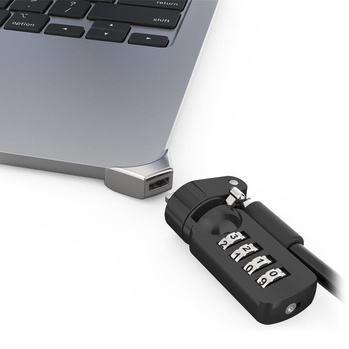 Compulocks Ledge Lock Adapter for MacBook Air 15" M2-M4 with Combination Cable Lock Silver - Kit de segurança de sistema - fechadura de combinação - para Apple MacBook Air (15.3 interior, M2, meados de 2023)