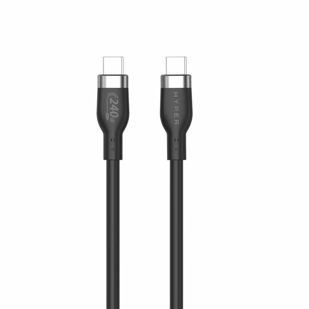 HyperJuice - Cabo USB - USB-C (M) para USB-C (M) - USB 2.0 - 1 m - gama de potência alargada (EPR), Fornecimento de energia USB (240W) - preto