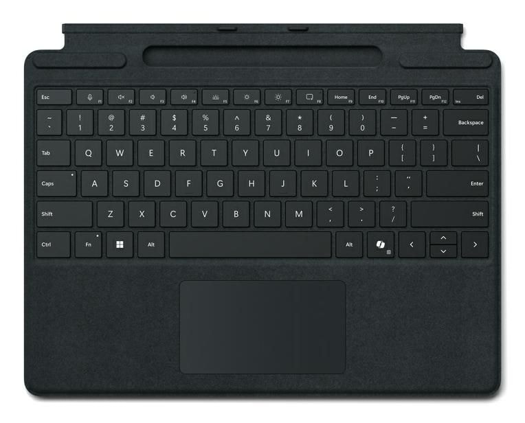 Microsoft Surface Pro Signature Keyboard - Teclado - com acelerómetro, trackpad, bandeja de armazenamento e carregamento de Surface Slim Pen 2 - QWERTY - Reino Unido - preto - para Surface Pro 8, Pro 9 - Layout Inglês