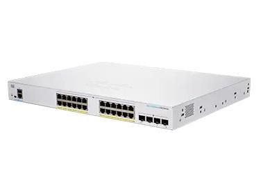 Cisco Business 250 Series CBS250-24FP-4X - Interruptor - L3 - inteligente - 24 x 10/100/1000 (PoE+) + 4 x 10 Gigabit SFP+ - montável em trilho - PoE+ (370 W) - remanufacturado