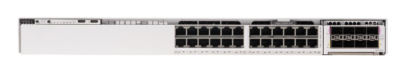 Cisco C9350-24P - Interruptor - L3 - Administrado - 24 x 10/100/1000 (PoE) - desktop, montável em trilho - PoE (720 W)