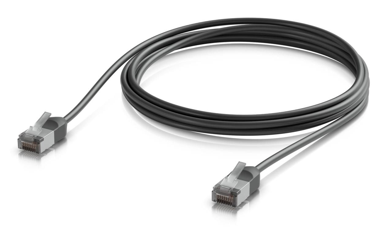 Ubiquiti UniFi - Cabo patch - RJ-45 (M) para RJ-45 (M) - 2 m - 3.5 mm - par retorcido não blindado revestido (F/UTP) - CAT 6a - inicializado, exterior, robusto - preto