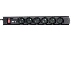 Eaton Protection Strip PS6TD - Protector contra picos de corrente - AC 220-250 V - 2500 watt - conectores de saída: 6 - preto