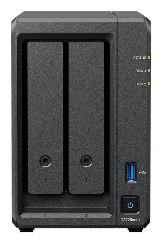 Synology Disk Station DS725neo+ - Servidor NAS - RAID (expansão de disco rígido) JBOD, 0, 1, 5, 6, 10 - RAM 4 GB - 2.5 Gigabit Ethernet - iSCSI assistência