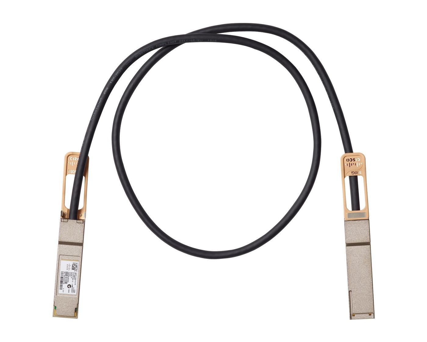 Cisco Copper Cable - Cabo de ligação directa 100GBase - QSFP (M) para QSFP (M) - 3 m - passivo - para Mellanox ConnectX-5 Ex EN, Nexus 93108TC-EX, 93180YC-FX, 9336C-FX2