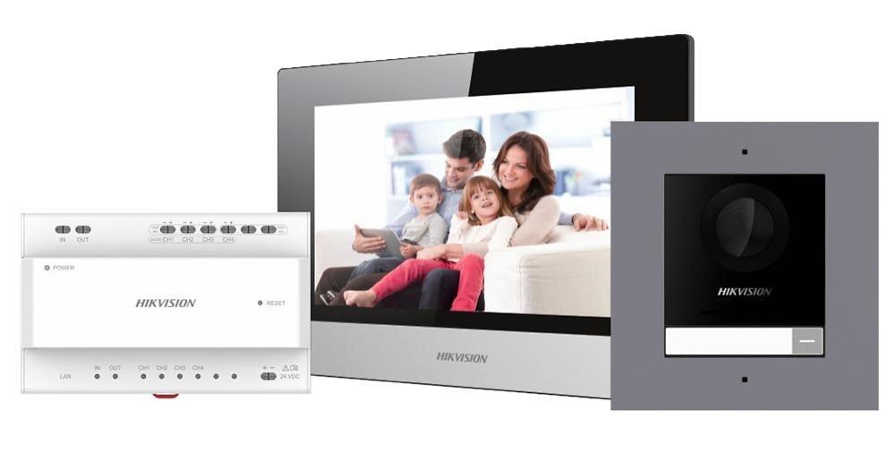 Hikvision DS-KIS702Y Kit de Vídeo Porteiro de Dois Fios para Villas