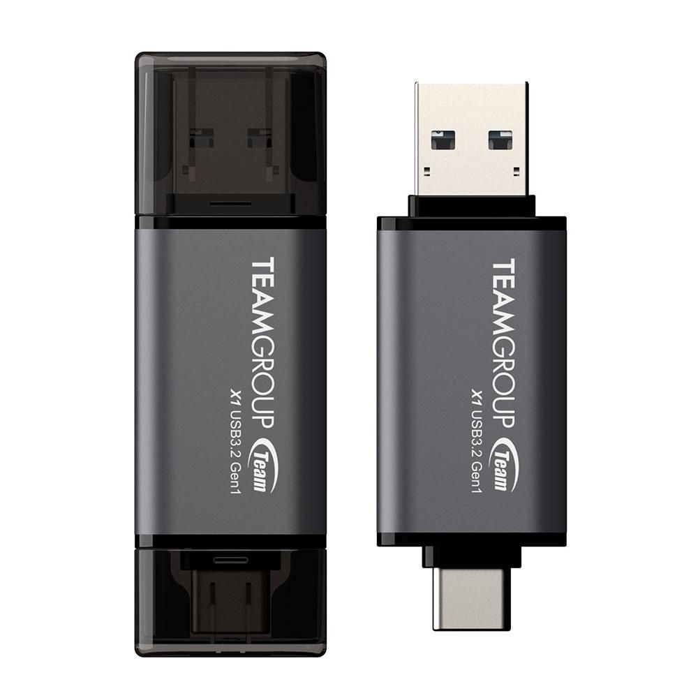 TEAM GROUP X1 64GB USB 3.2 Gen 1 Type-C + Type-A Black