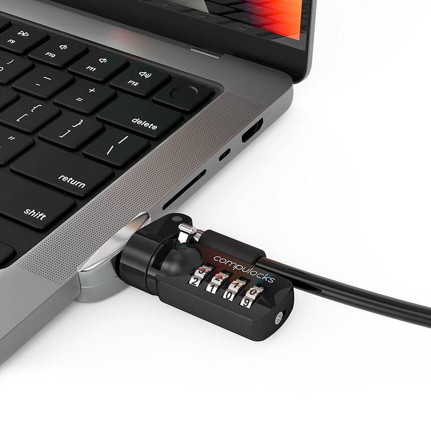 Compulocks Ledge Lock Adapter for MacBook Pro 14" M1, M2 & M3 with Combination Cable - Adaptador de trava de ranhura de segurança - com cadeado de combinação - para Apple MacBook Pro 14.2 in (M1, M2, M3)