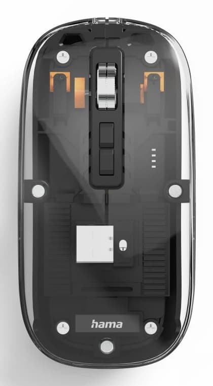 HAMA Multi-Device Mouse Wireless Radio/BT Flat 6 Buttons transp.WM-600