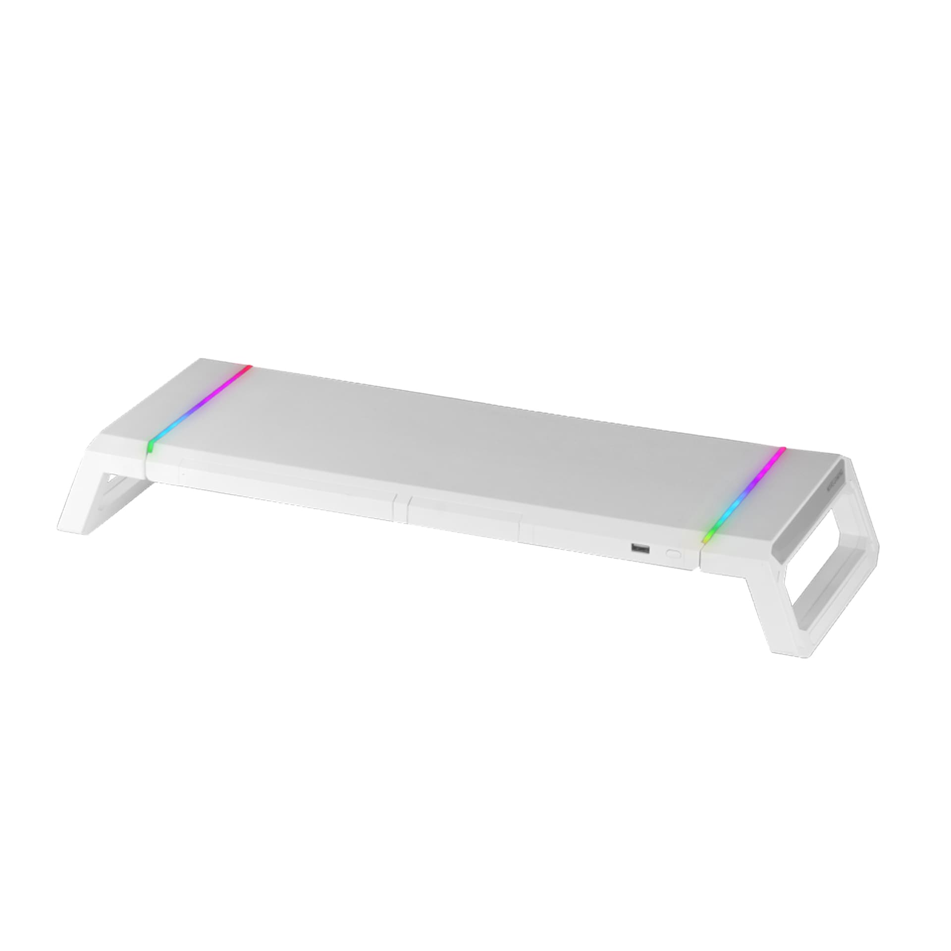 MARS GAMING MGS-ONE MONITOR STAND, RGB CHROMA, FRONT USB, PHONE & TABLET HOLDER, WHITE