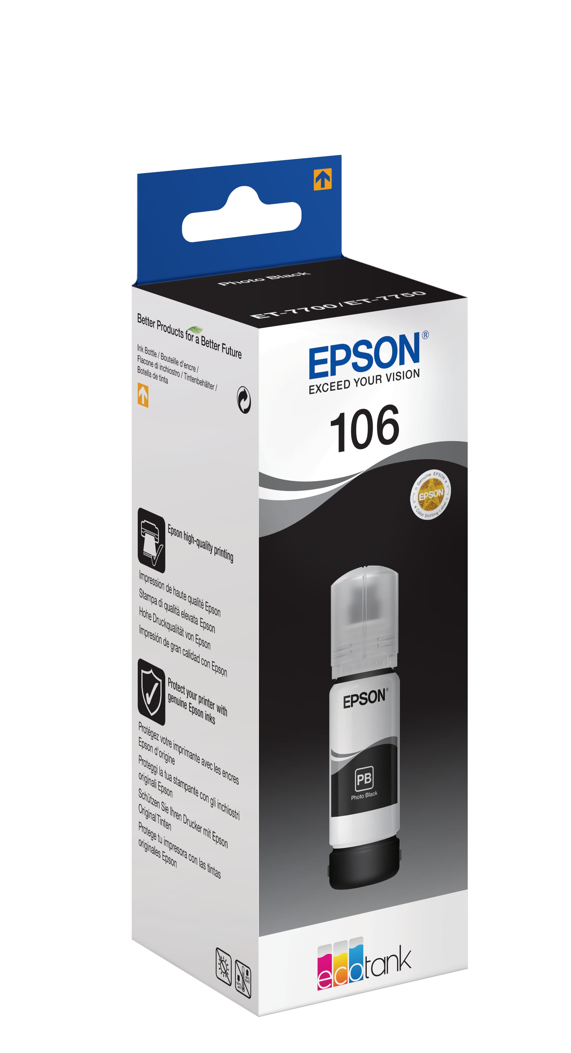 Recarga de Tinta EPSON Serie 106 Preto Foto (70ml) - EcoTank 7700/7750