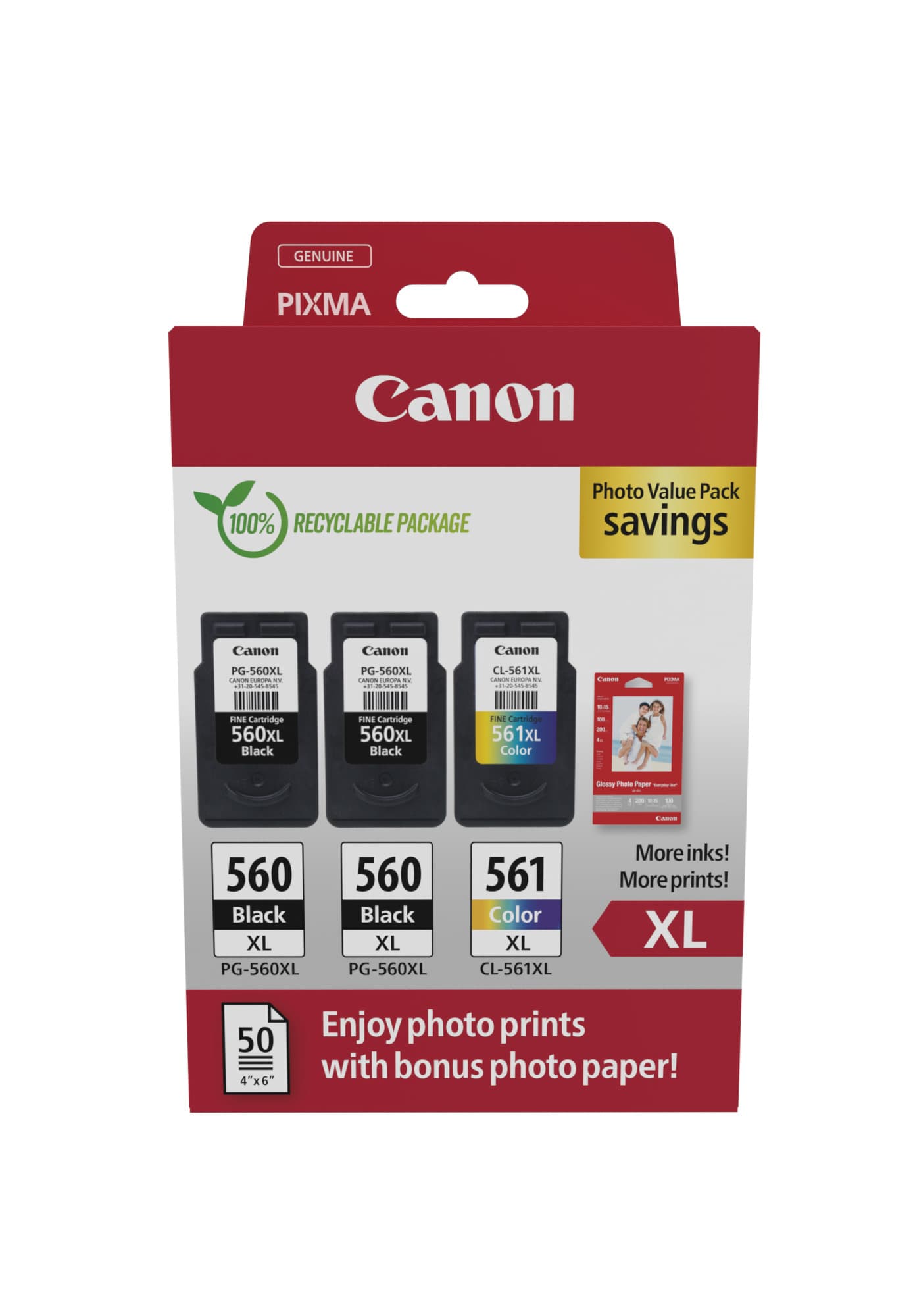 CANON 1LB PG-560XLx2/CL-561XL Ink Cartridge + Photographic paper