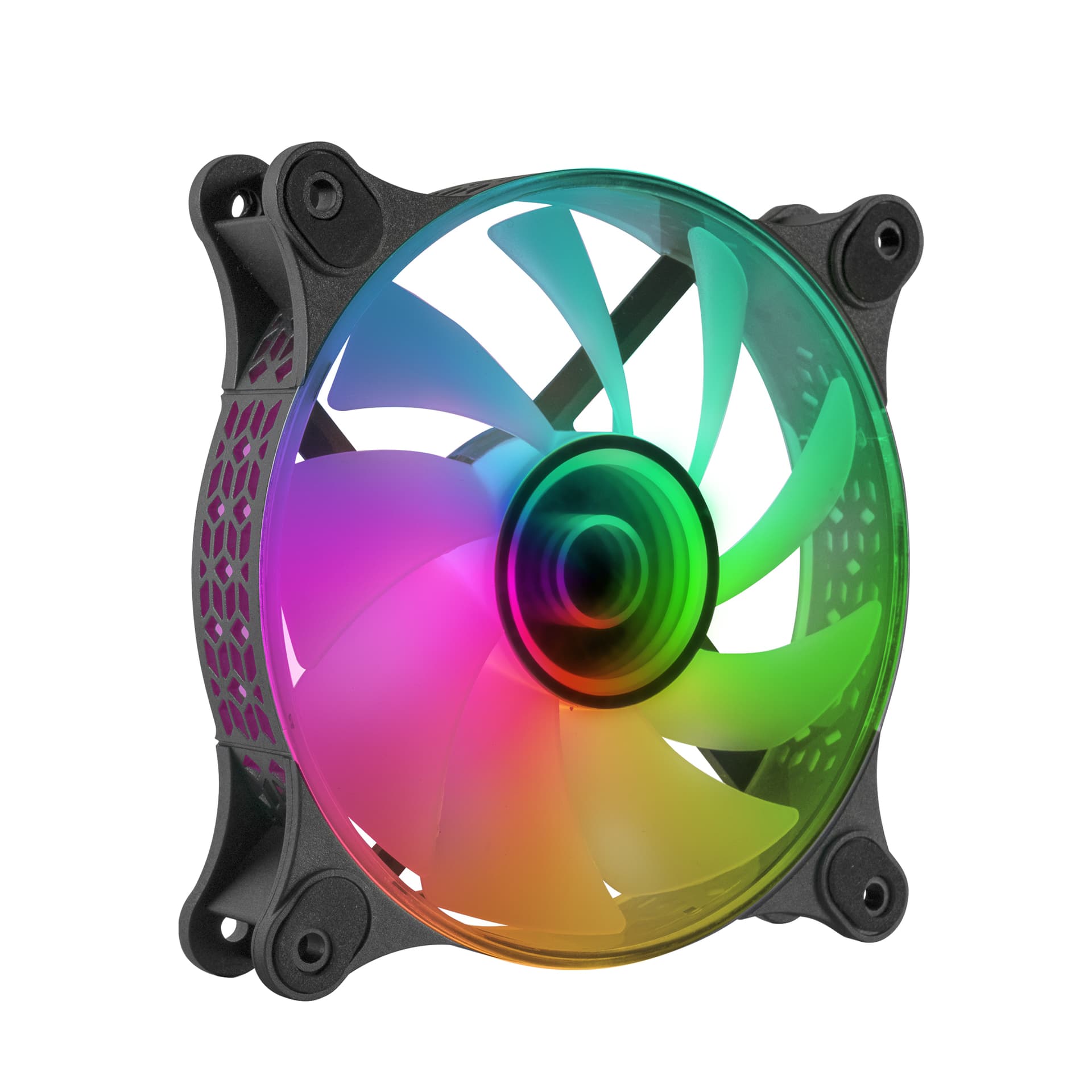 MARS GAMING MF-3D 12CM FAN, INFINITE MIRROR ARGB, 12CM PWM FAN, TOTAL CONNECTION, BLACK