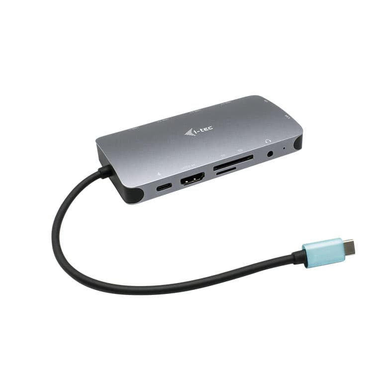 I-TEC USB-C Metal Nano Dock 1xHDMI 1xVGA 1xSD 1xmicroSD 1xGLAN 1xAudio/Mic 3xUSB 3.1 1xUSB-C Data 1xUSB-C PD, Optional Power Supply