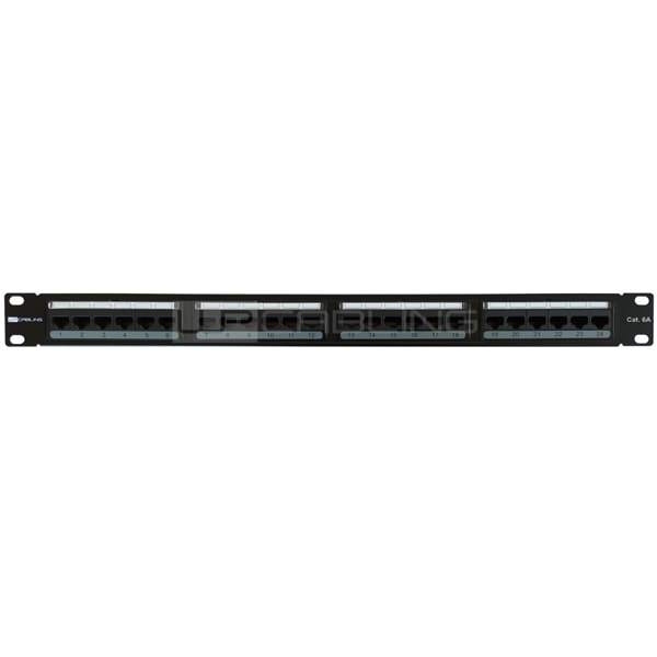 WP RACK PATCH PANEL 19" 1U 24P RJ45 CAT6A UTP C/ CABLE MANAGEMENT BLACK