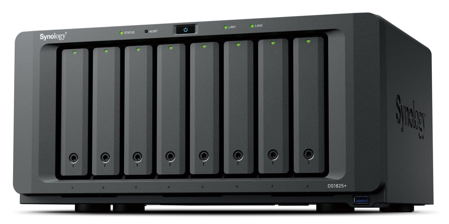 Synology Disk Station DS1825+ - Servidor NAS - 8 baias - RAID (expansão de disco rígido) JBOD, 0, 1, 5, 6, 10 - RAM 8 GB - 2.5 Gigabit Ethernet - iSCSI assistência