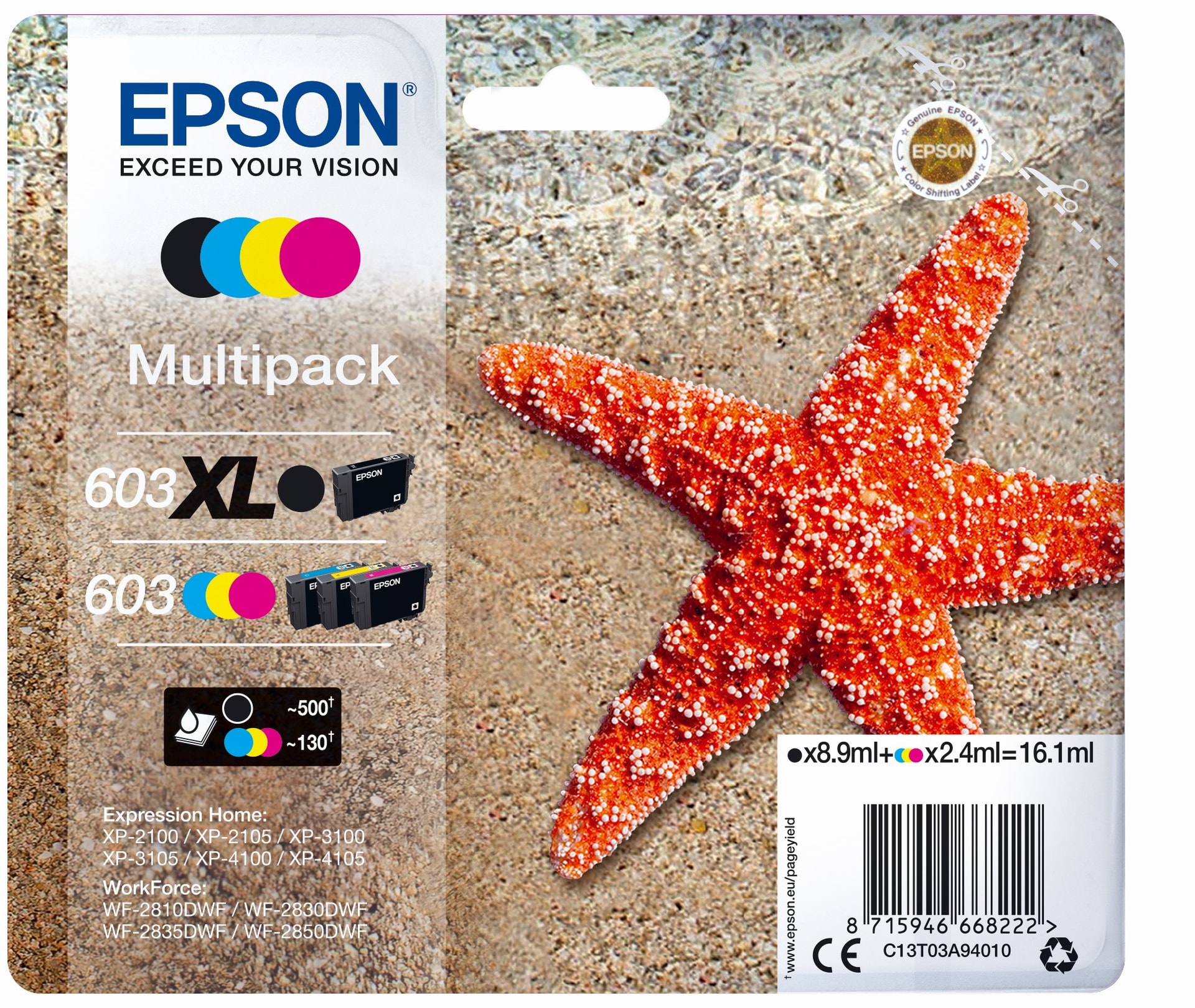 Epson Multipack 4-colours 603 XL Black/Std