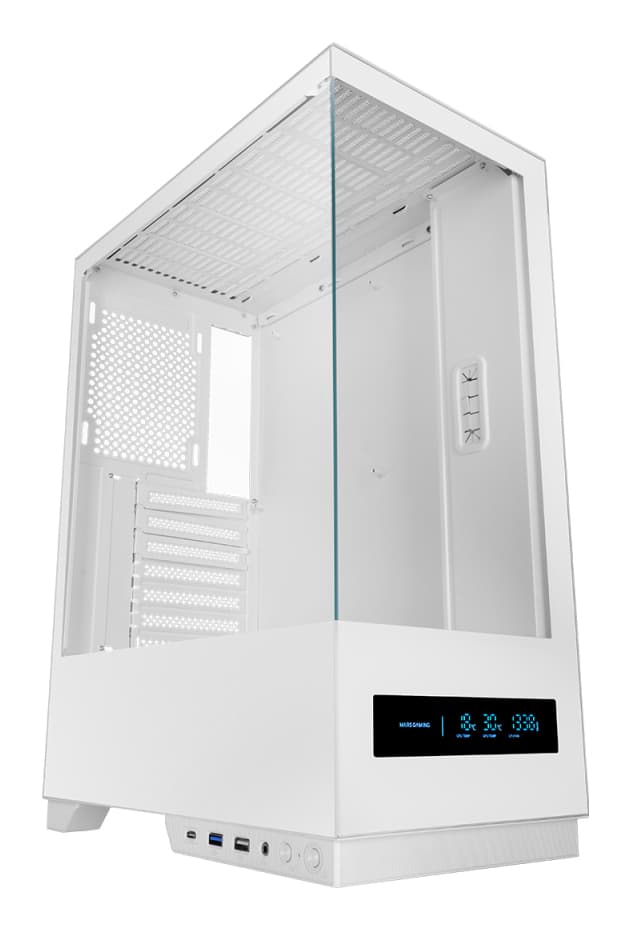 MARS GAMING MC-PULSAR ATX CASE MONITOR DISPLAY GLASS CABLEHATCH WHITE